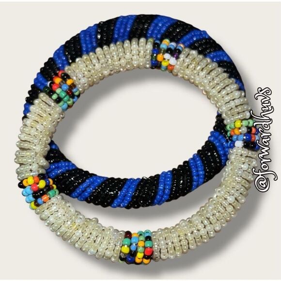 Sashka Seed Bead Bracelet Set of 2 - Fits a Med / Med-Lg Hand - Picture 1 of 8